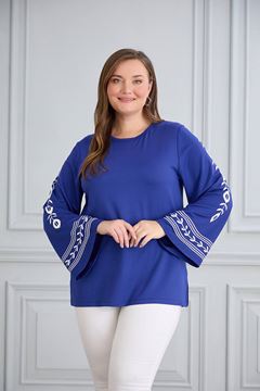 Picture of CURVY GIRL TOP WITH WHITE PRINT